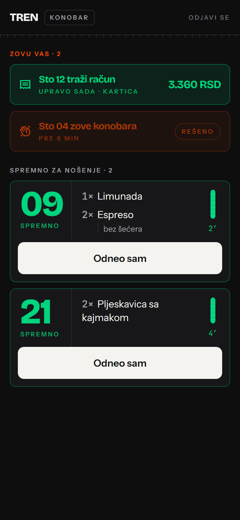 Ekran za rolu Konobar